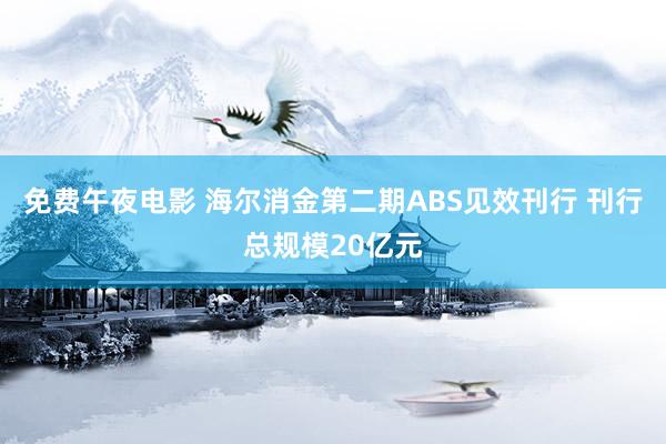 免费午夜电影 海尔消金第二期ABS见效刊行 刊行总规模20亿元