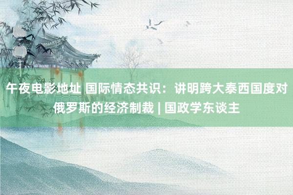 午夜电影地址 国际情态共识：讲明跨大泰西国度对俄罗斯的经济制裁 | 国政学东谈主