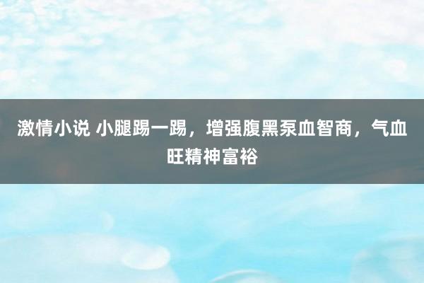激情小说 小腿踢一踢，增强腹黑泵血智商，气血旺精神富裕